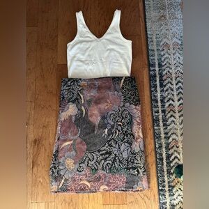 Handmade Vintage Fabric Pillowcase Floral Patterned sheer Skirt